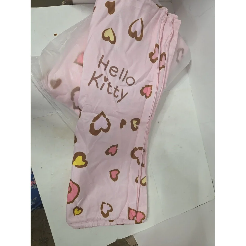 Cute Hello Kitty Inspired Pink Heart Leopard Bedding Set - Queen Size (3pc)